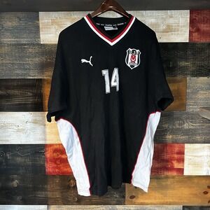Puma Shirt Men's Black White UK Size XL Besiktas 2004/05 Away Football Jersey 14